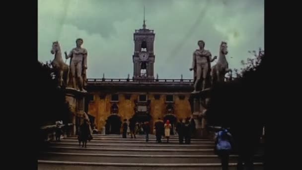 Rome Italy Nisan 1974 Vittorio Emanuele Lerde Roma Daki Anıt — Stok video