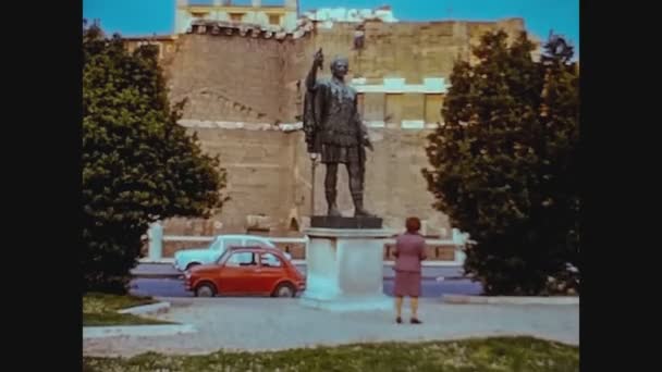 Rome Italië April 1974 César Standbeeld Rome Jaren — Stockvideo