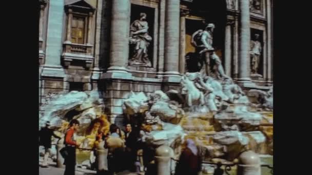 Rzym Włochy Kwietnia 1974 Fontanna Trevi Rzymie Latach Tych — Wideo stockowe