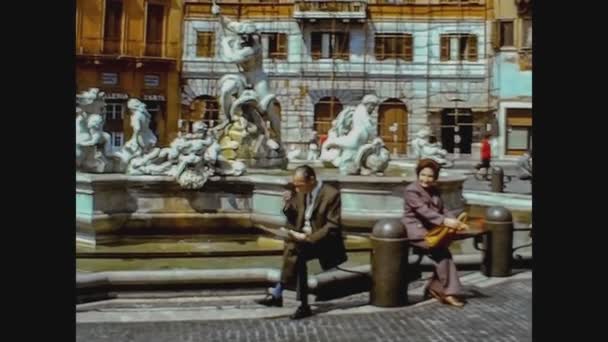 Rome Italie Avril 1974 Piazza Navona Place Navona Rome Dans — Video