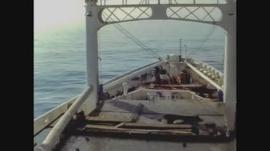 VENICE, İtalya 1969: 60 'larda yolcu gemisinde insanlar