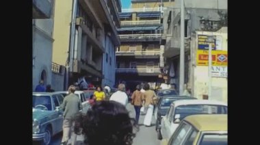 HERAKLION, GREECE AĞUSTOS 1978: 70 'lerde Heraklion sokak manzarası