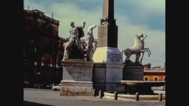 Rome Italien April 1974 Quirinal Square Rom Talet — Stockvideo