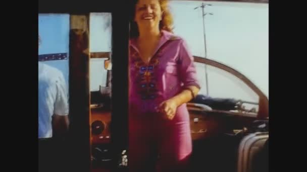 Venice Italië Juni 1978 Vrouw Speedboot Jaren — Stockvideo