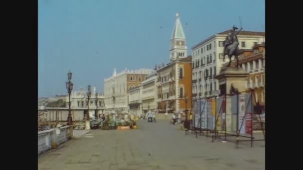 Venice Italijuni 1969 Venedig 1969 Markusplatsen Venedig Talet — Stockvideo