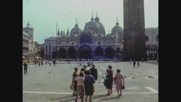 Venice Italijuni 1969 Venedig 1969 Markusplatsen Venedig Talet — Stockvideo