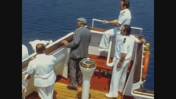 Κατακολων Ελλαδα Αυγουστοσ 1978 Διοικητής Του Πλοίου Στη Δεκαετία Του — Αρχείο Βίντεο