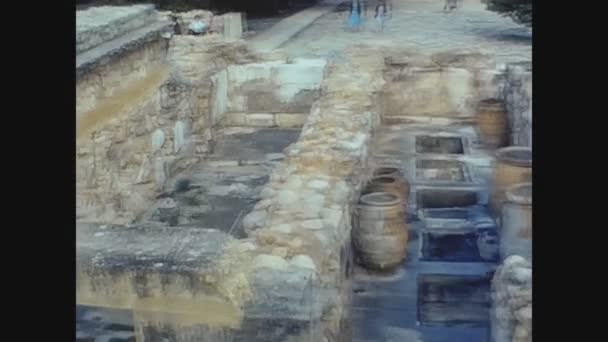 Heraklion Grekland Augusti 1978 Heraklion Ruiner Historisk Plats Och Knossos — Stockvideo