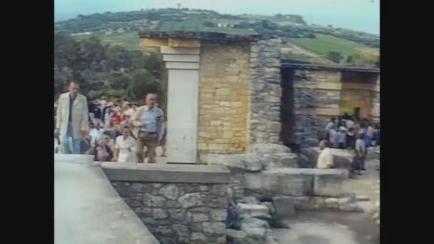 Heraklion Görögország August 1978 Heraklion Romok Történelmi Helyszín Knossos Palota — Stock videók