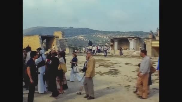 Heraklion Görögország August 1978 Heraklion Romok Történelmi Helyszín Knossos Palota — Stock videók