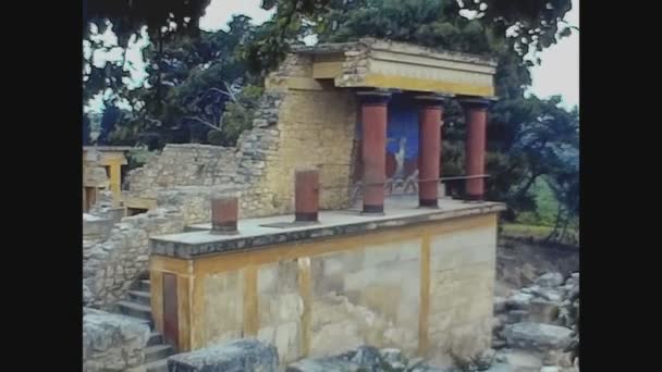 Heraklion Griekenland August 1978 Heraklion Ruïnes Historische Site Knossos Paleis — Stockvideo