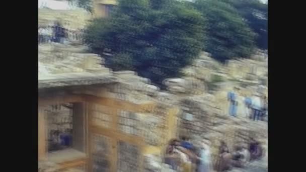 Heraklion Görögország August 1978 Heraklion Romok Történelmi Helyszín Knossos Palota — Stock videók
