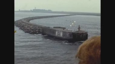 COPENHAGEN, DENMARK HAZİRAN 1975: 70 'lerde Kopenhag liman manzarası