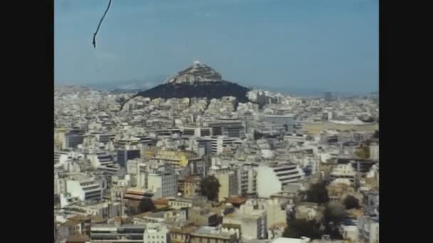Athens Grekland August 1978 Atens Flygvy Talet — Stockvideo