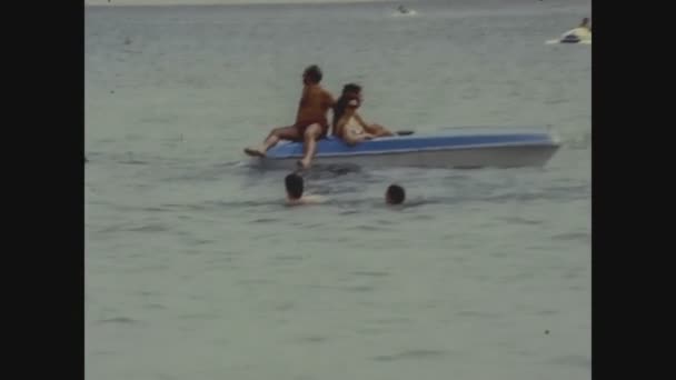 Alicante Spain Circa 1975 People Pedal Boats — Stock Video