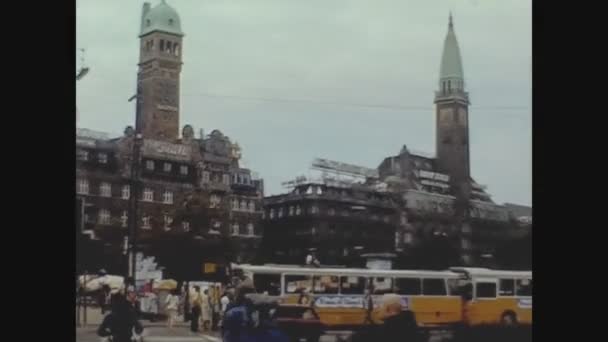 Copenhagen Denmark Hazi Ran 1975 Lerde Kopenhag Sokak Manzarası — Stok video