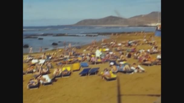 Las Palmas Espagne Décembre 1976 Plage Las Palmas Dans Les — Video