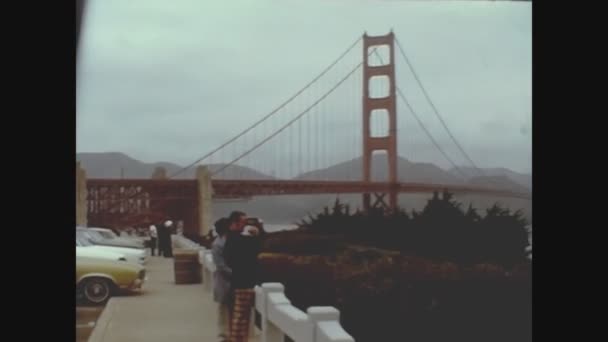 San Francisco Estados Unidos Octubre 1972 Vista Del Puente Golden — Vídeo de stock