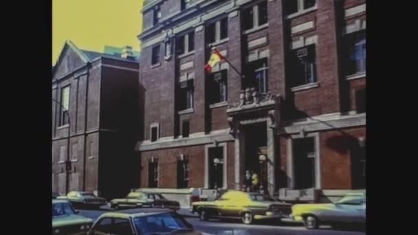 New York États Unis Circa 1975 Bâtiment Ambassade Canada Dans — Video