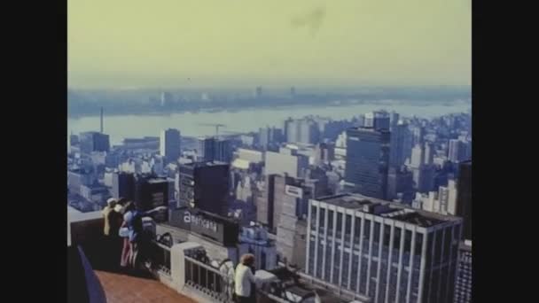 New York Usa Circa 1975 New York Sett Ovanifrån Mitten — Stockvideo