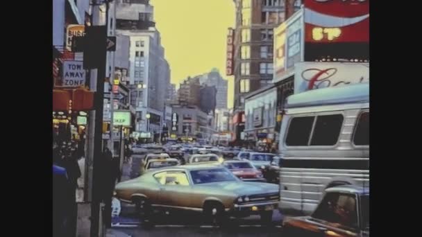 New York Usa Circa 1975 New York Broadway Vista Negli — Video Stock