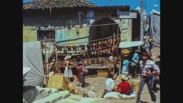 Amatitlan Guatemala 1978年10月 70年代の路上市場が低迷 — ストック動画