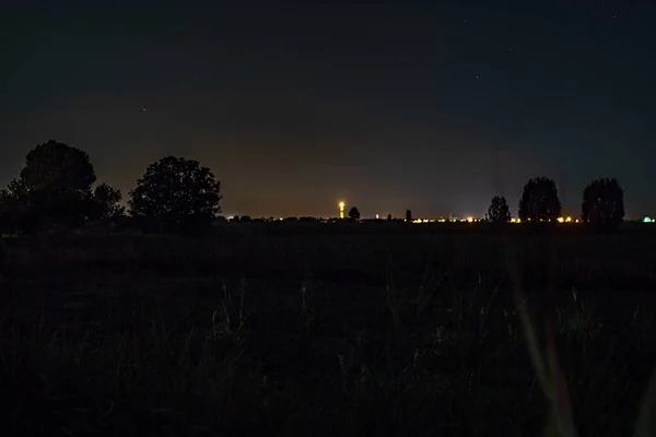 Detail Landscape Night Countryside Fields — Stock Photo, Image