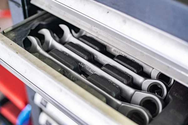 Milan Italy July 2021 Detail Wrench Drawer — Stock Photo, Image