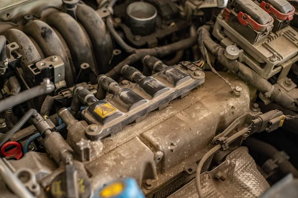 Detail Engine Powered Methane Workshop — Stock Photo, Image