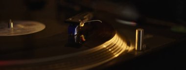 Dj döner tabela pankartı, kopyalama alanı olan pankart resmi