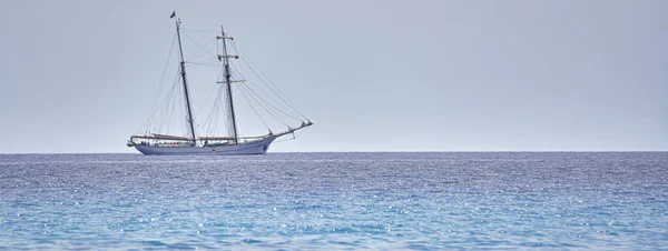 Navio Vela Mar Imagem Banner Com Espaço Cópia — Fotografia de Stock