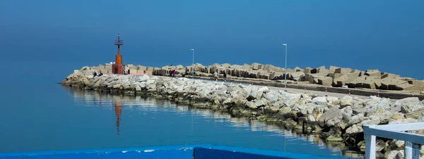 Sahil Deniz Manzarası Kopyalama Alanı Olan Pankart Resmi — Stok fotoğraf