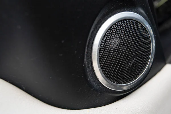 Car Speaker Macro Detail Shot Met Selectieve Focus — Stockfoto