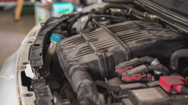 Milan Italië Juli 2021 Mechanische Reparatie Detail Van Motor Aangedreven — Stockvideo