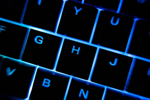 Hintergrundbeleuchtete Tastatur Dunkeln Beleuchtet — Stockfoto