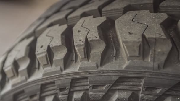 Detalle Banda Rodadura Neumáticos Offroad — Vídeo de stock