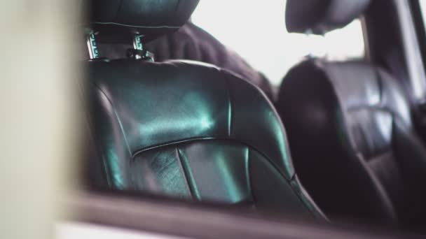 Black Seat Detail Leer — Stockvideo