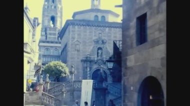 BARCELONA, İSPA ECTOBER 1980: Plaza de Toro view in Barcelona, the famous square in the city in 80 's