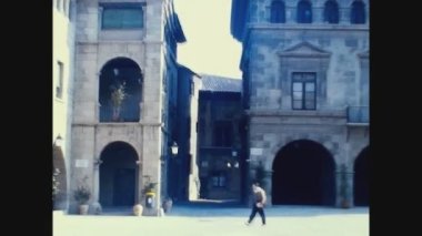 BARCELONA, İSPA ECTOBER 1980: Plaza de Toro view in Barcelona, the famous square in the city in 80 's