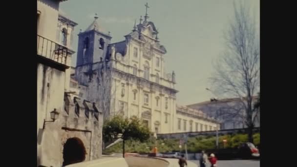 Coimbra Portugal October 1980 Здание Университета Коимбры — стоковое видео