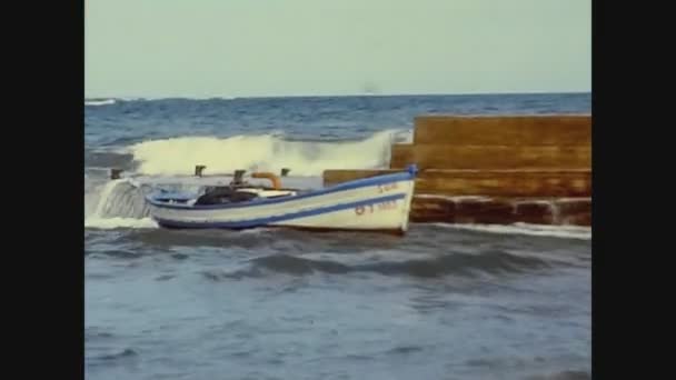 Кастельон Плана Испания Октябрь 1975 Пляж Кастельон Плана — стоковое видео