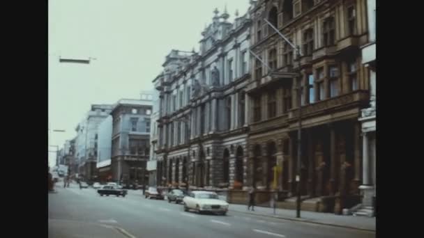 Glasgow United Kingdom 1974 Вид Улицу Глазго Годах — стоковое видео