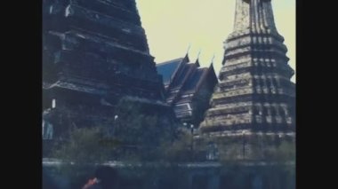 BANGKOK, THAILAND 1970: 70 'lerde geleneksel Tayland binası