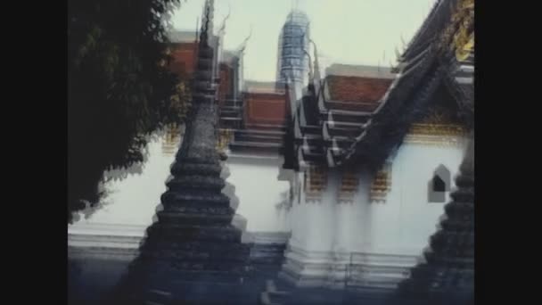 Bangkok Thailand Maio 1970 Edifício Tradicional Tailandês Nos Anos — Vídeo de Stock