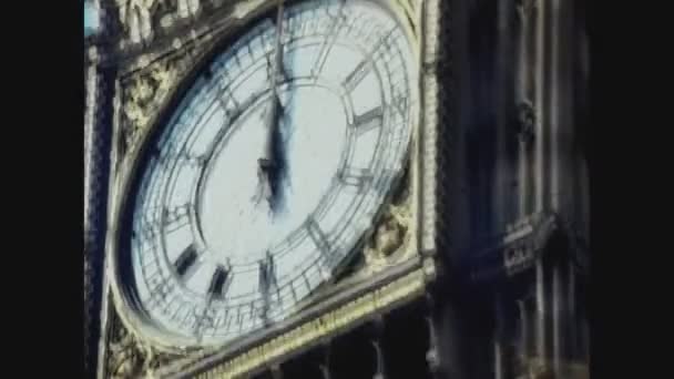 Londres Junho Reino Unido 1974 Big Ben Detail — Vídeo de Stock