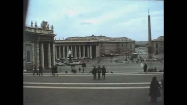 Roma Itália Outubro 1973 Praça São Pedro Roma Nos Anos — Vídeo de Stock