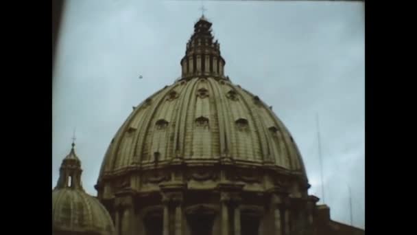 Rome Italien Oktober 1973 Peterstorget Rom Talet — Stockvideo