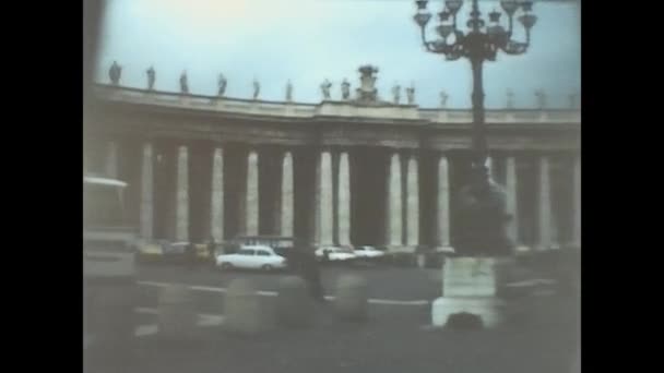 Rzym Włochy Październik 1973 Plac Piotra Rzymie Latach Tych — Wideo stockowe