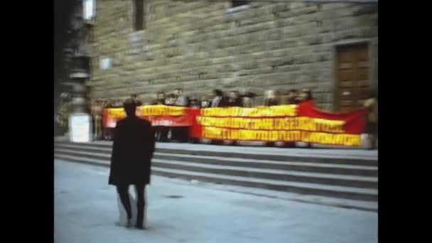 Florence Ιταλια Οκτωβριοσ 1974 Piazza Della Signoria Στη Φλωρεντία Στη — Αρχείο Βίντεο