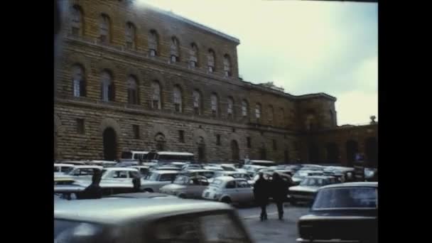 Kwiaciarnia Włochy Październik 1974 Widok Ulicę Florencji Latach Tych — Wideo stockowe